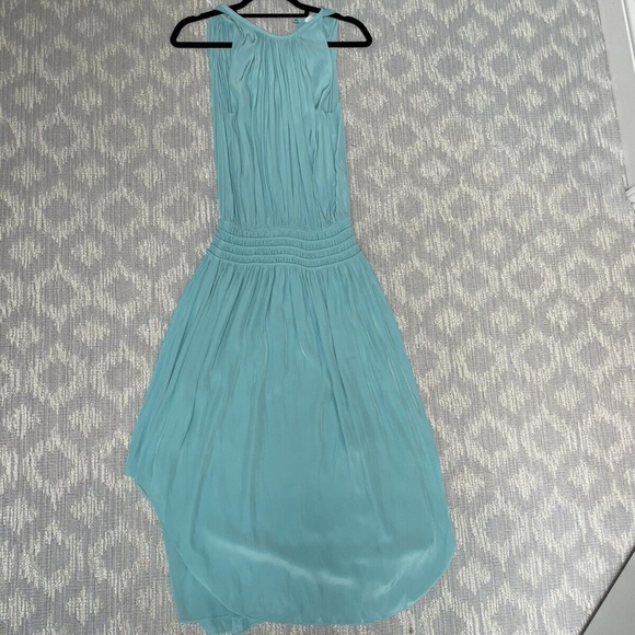 RAMY BROOK AUDREY SMOCKED TORQUOISE MIDI DRESS SMALL - Picture 8 of 9
